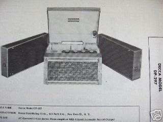 decca dp 297 phonograph record player photofact 