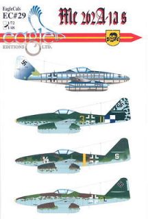 EagleCals Decals 1/48 MESSERSCHMITT Me 262A 1a Jet Fighters