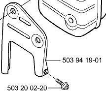 Husqvarna 544809801 muffler support bracket and screw fits 346xp, 351 