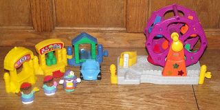 Fisher Price Little People   8 Piece Carnival / Circus Lot   Ferris 