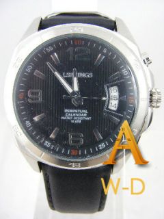 Springs stainless steel/Leather watch perpetual calender, BJC005 