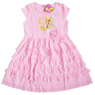 Disney TANGLED Rapunzel Pretty Summer Cotton DRESS Girls Kids Clothes 