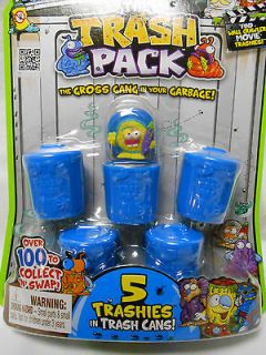TRASH PACK Trashie Series 3 BLUE CANS 5 Pack ROTTEN ROLL Yellow