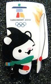 vancouver 2010 rare miga torch relay media olympic pin time