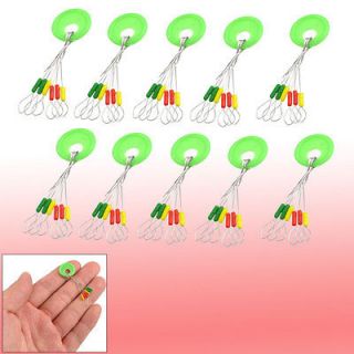 in 1 Green Red Yellow Plastic Fishing Floating Stopper Bobber 10 Pcs