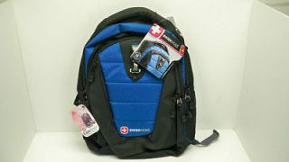 Swiss Gear By Wenger Anthem Computer Backpack Black Blue Unisex New 