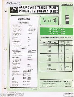 Motorola Manual MX300 SERIES HANDIE TALKIE PORTABLE #68P81013C71