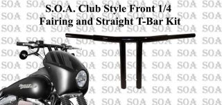 SONS OF ANARCHY CLUB STYLE 12” T BAR AND 1/4 FAIRING FOR 2006 2012 