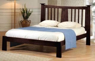 Modern Wood Queen Size Slat Bed Frame Headboard Furniture Decor 