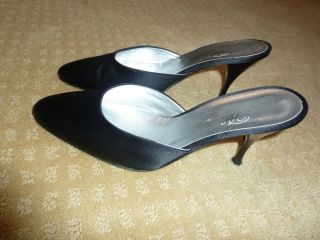 black silk heeled mules by blumarine sz 9 med gorgeously