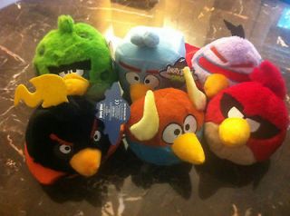 FULL SET OF 6 SPACE ANGRY BIRDS 5 INCH PLUSH CHARACTERS, NEW WITH TAGS 