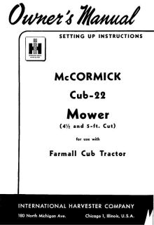 farmall cub 22 sickle mower operator s manual time left