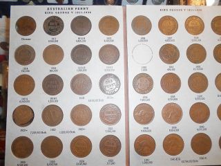 complete set of Australian PENNIES (including the 1925 & the 1946 (X 