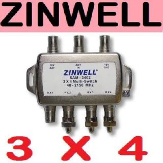 3x4 zinwell switch quad lnb sw34 directv 2x4 bell dish