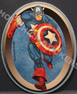 CAPTAIN AMERICA Marvel Heros Prismatic Collectable Paper Sticker *RARE 
