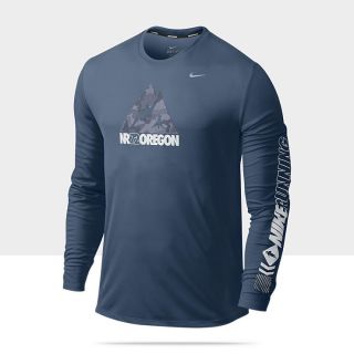 Nike CH Long Sleeve Oregon Mens Running Shirt 502748_449_A