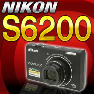 Nikon Coolpix S6200 Black 16 MP 2 7 LCD 10x Zoom Digital Camera 26274 
