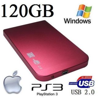 120GB External 2 5 Pink Ultra Slim Pocket Hard Drive Brand New 