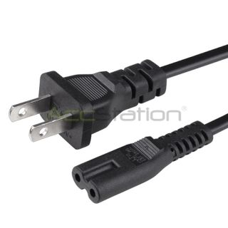 US 2 Prong Port AC Power Cord Cable for Laptop Chargers PS2 PS3 Slim 