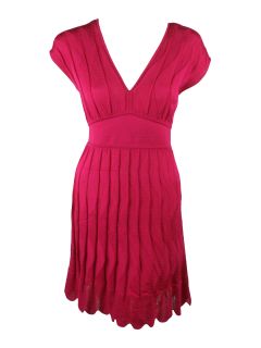 Missoni Womens Solid Wave Knit Pattern V Neck Dress $545 New