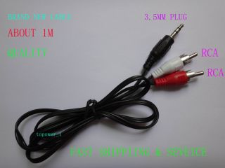 5mm 1 8 Male Stereo Mini plug Jack TO 2 RCA Stereo Phono Audio 