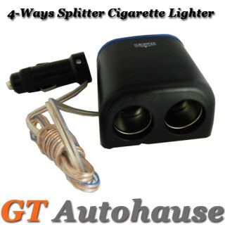   12V Car Cigarette Lighter Adapter Charger Socket Splitter 4 Outlets #W