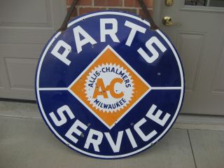 Allis Chalmers Parts Service Porcelain 42 Sign