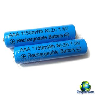    Zn 1.6V Rechargeable Battery Charger US Z 2 + 4 x AAA 1150mWh NiZn B