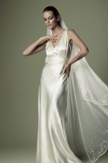 1930s Formal A Line Silk Vintage Wedding Dress Size 4 6 8 10 12 14 16 