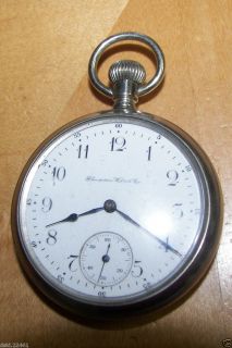 ANTIQUE HAMPDEN WATCH CO. POCKET WATCH OPEN BACK AND FACE WORKING 