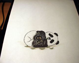 Barbara Milne Original 82 Panda Watercolor 10 x 8