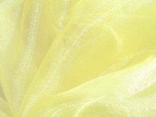 A25 Light Yellow Crystal Organza Fabric Curtain by Yard