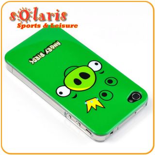Angry Bird Green King Pig Hi Gloss Clear Edge Snap on Hard Case for 