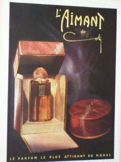 1946 1952 Coty French Perfume Ads Chypre de Coty Muse LAimant 