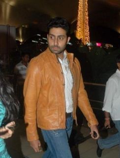 Bollywood Actor Abhishek Bachchan Tan Leather Jacket Mens Tailor Made 
