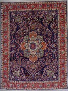   Antique Persian Tabriz Hand Knotted Wool Area Rug with Abrash
