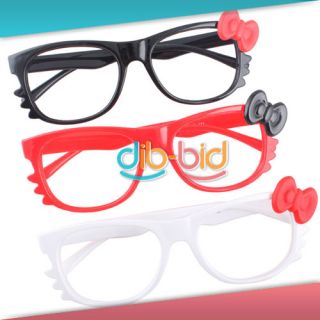 Cute Fashion Bow Cat Frame Eye Plastic Glasses For Womens Girl