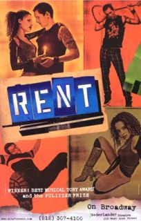 RARE Original Broadway Poster Rent Hot