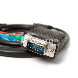 VGA to 3RCA Component Converter Adapter Adaptor Cable