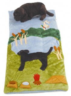 our black lab sleeping bag is just adorable a sweet little puppy 