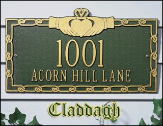 Personalized Claddagh Address Sign Plaque Marker Gift