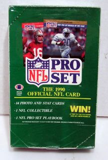 1990 pro set nfl football factory sealed card box