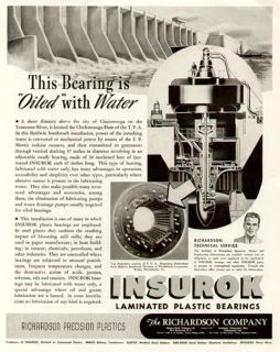 chickamauga dam in 1940 insurok plastic bearings ad
