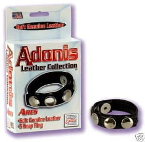 ADONIS Leather collection 5 snap ERECTION Ring