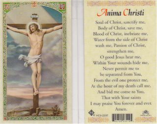 Anima Christi Holy Card Prayer Body of Christ Save Me