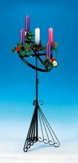 Wrought Iron Advent Wreath Stand Holds 5 Candles 2 Diameter