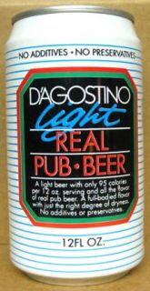 Agostino Light Beer Can Manhattan Brwy Utica New York
