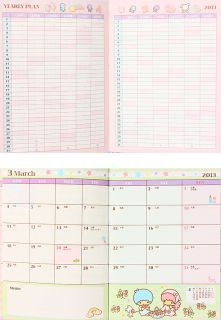   Stars Schedule Book Monthly Planner Agenda Diary A6 w Stickers