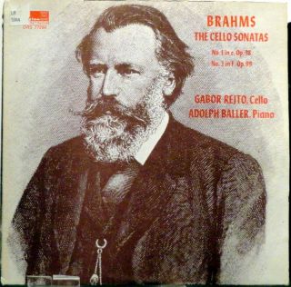 Brahms The Cello Sonatas Gabor Rejto Adolph Baller Orion