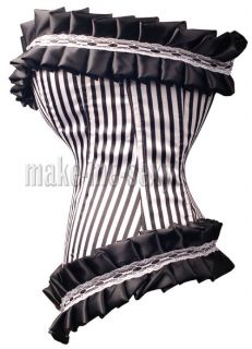  CORSET Gothic Stripes S 2XL Bustier plastic bones Lingerie, Costume